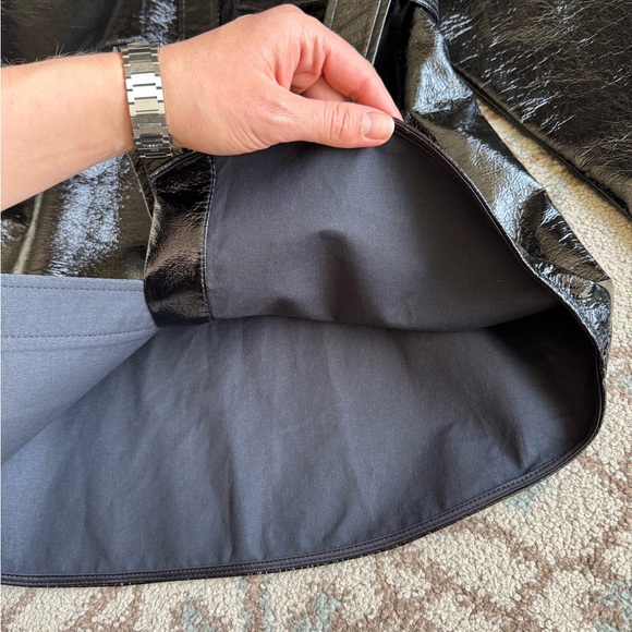 Babaton Crinkled Leather Jacket Size M Utility style Belted - Picture 3 of 4